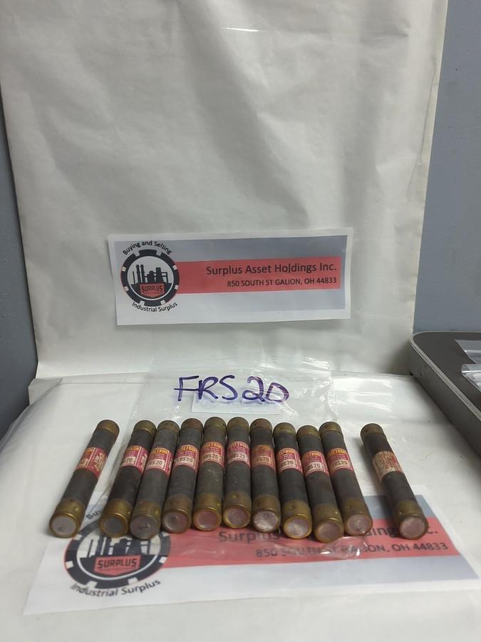 Used COOPER BUSSMANN,FRS-20,FUSETRON 20 AMP FUSE LOT OF 11 PRE-OWNED