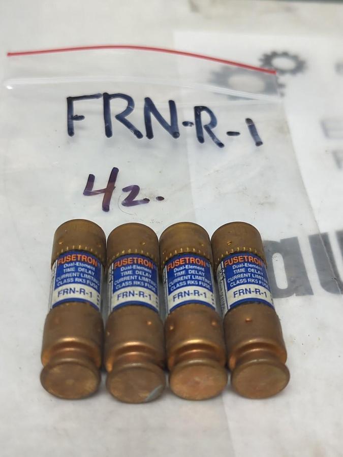 COOPER BUSSMANN,FRN-R-1,FUSETRON 1 AMP FUSE LOT OF 4 NOS
