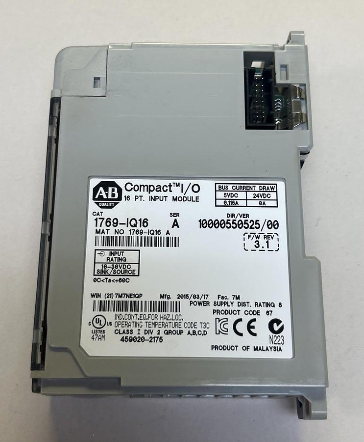 Used ALLEN BRADLEY,1769-IQ16,INPUT MODULE