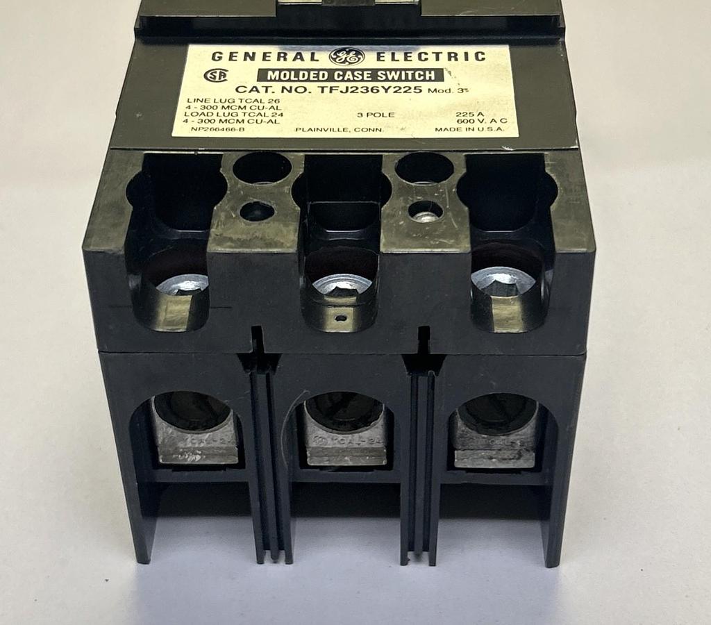 Used GENERAL ELECTRIC,TFJ236Y225,CIRCUIT BREAKER 225A 600V 3P