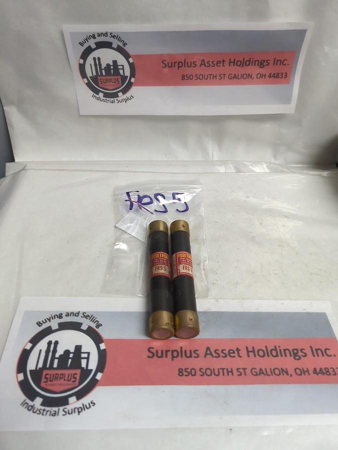 Used COOPER BUSSMANN,FRS-5,FUSETRON 5 AMP FUSE LOT OF 2 PRE-OWNED