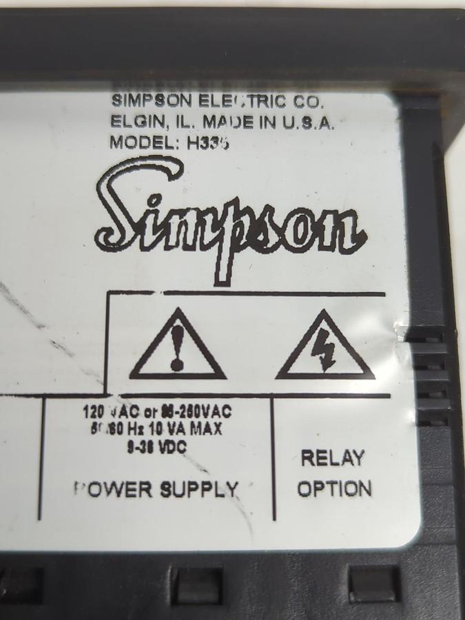 Used SIMPSON,H335,DIGITAL PANEL METER 30 CM PRE-OWNED