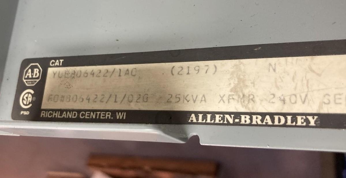 Used Allen-Bradlely,2197,12 INCH MCC Disconnect Feeder Bucket 70A Breaker