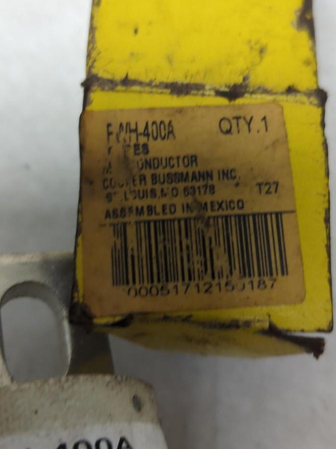 COOPER BUSSMANN,FWH-400A,SEMI-CONDUCTOR 400 AMP FUSE NOS