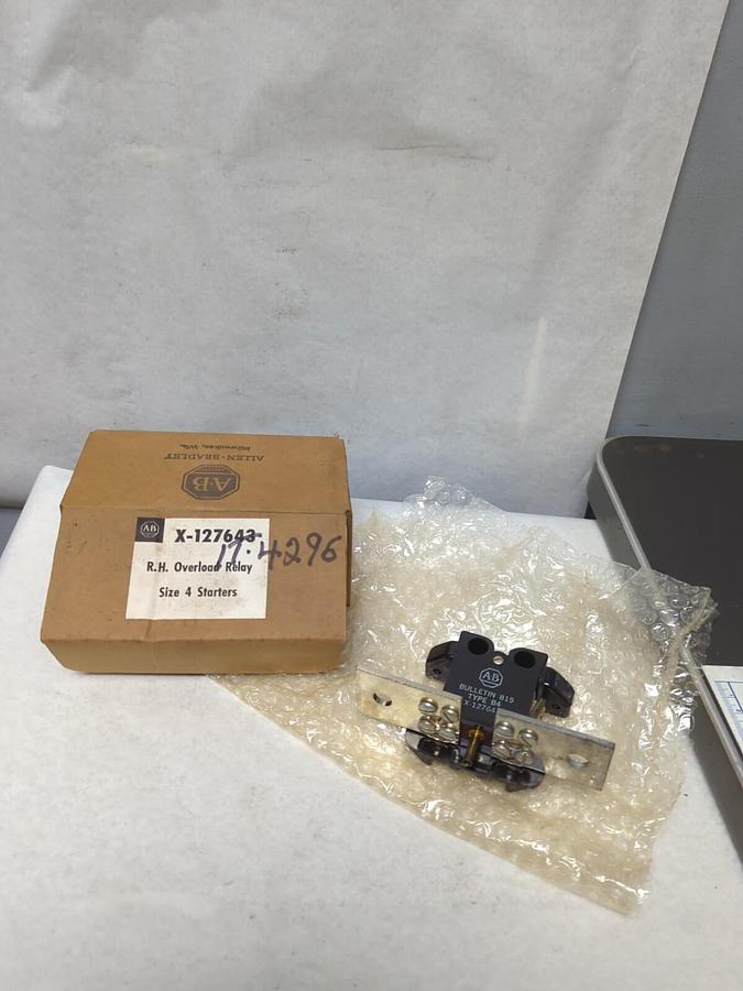 ALLEN-BRADLEY,X-127643,R.H. OVERLOAD RELAY SIZE 4 STARTERS NOS