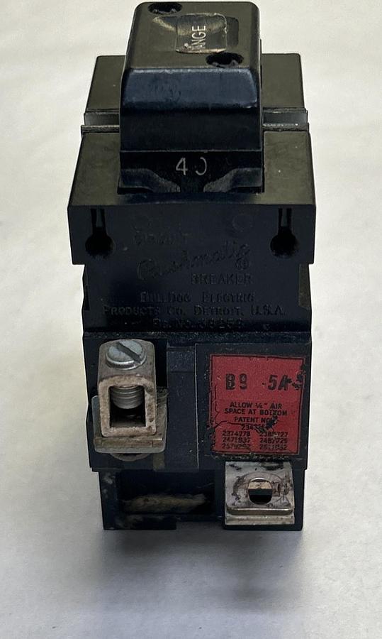 Used BULLDOG ELECTRIC,31240,PUSHMATIC CIRCUIT BREAKER 40A 120/240V 2P