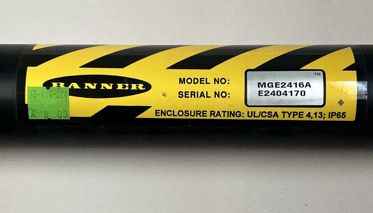 Used BANNER,MGE2416A,LIGHT CURTAIN EMMITTER
