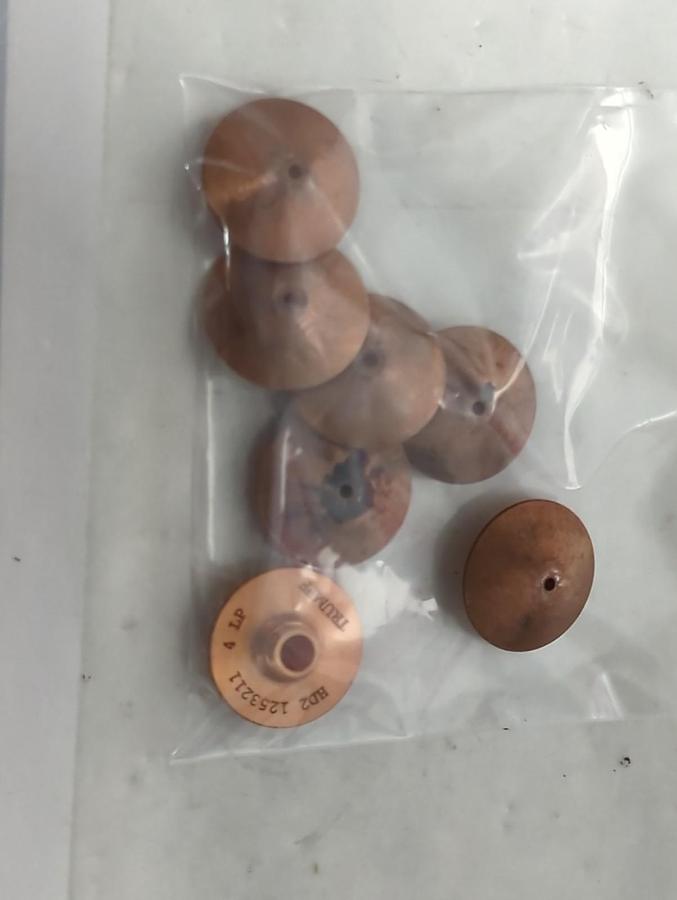 Used TRUMPF,1253211,CHROME PLATED LASER MACHINE NOZZLE 2MM/M8/ECE LOT OF 7