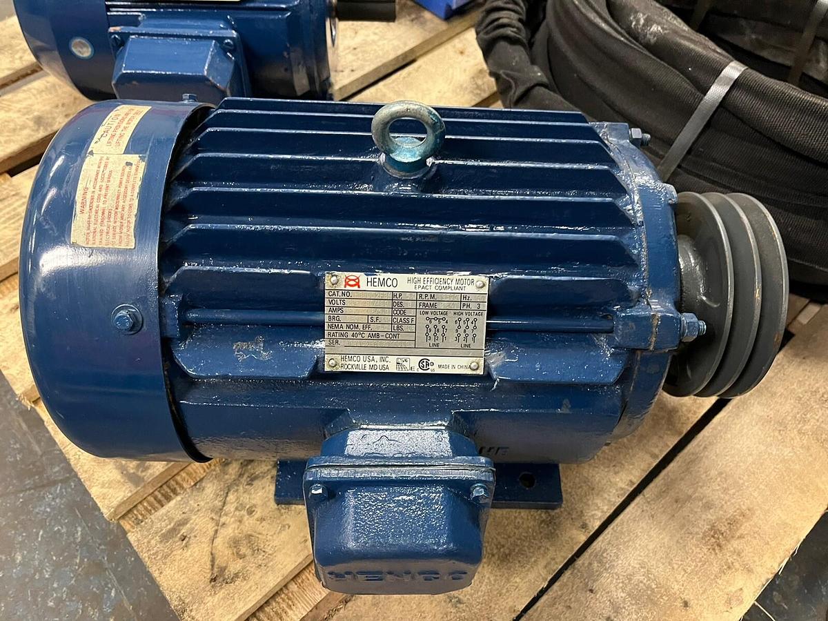 Used HEMCO,HB0052FBA,5HP MOTOR 3500RPM 3PH 184T