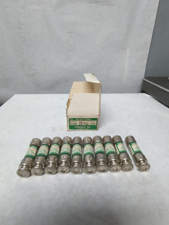 LITTELFUSE,FLNR-15,SLO-BLO 15 AMP FUSES BOX OF 10 NOS