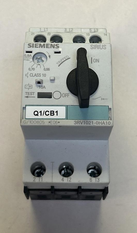 Used SIEMENS,3RV1021-0HA10,MOTOR STARTER