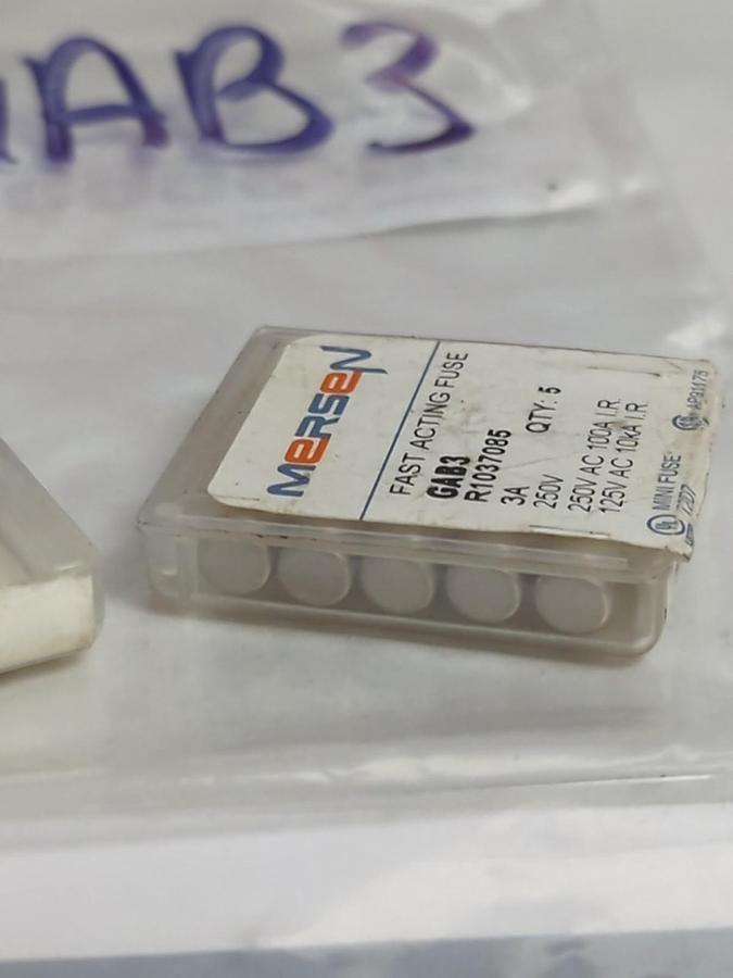 MERSEN,GAB-3,FAST ACTING 3 AMP FUSE LOT OF 8 NOS