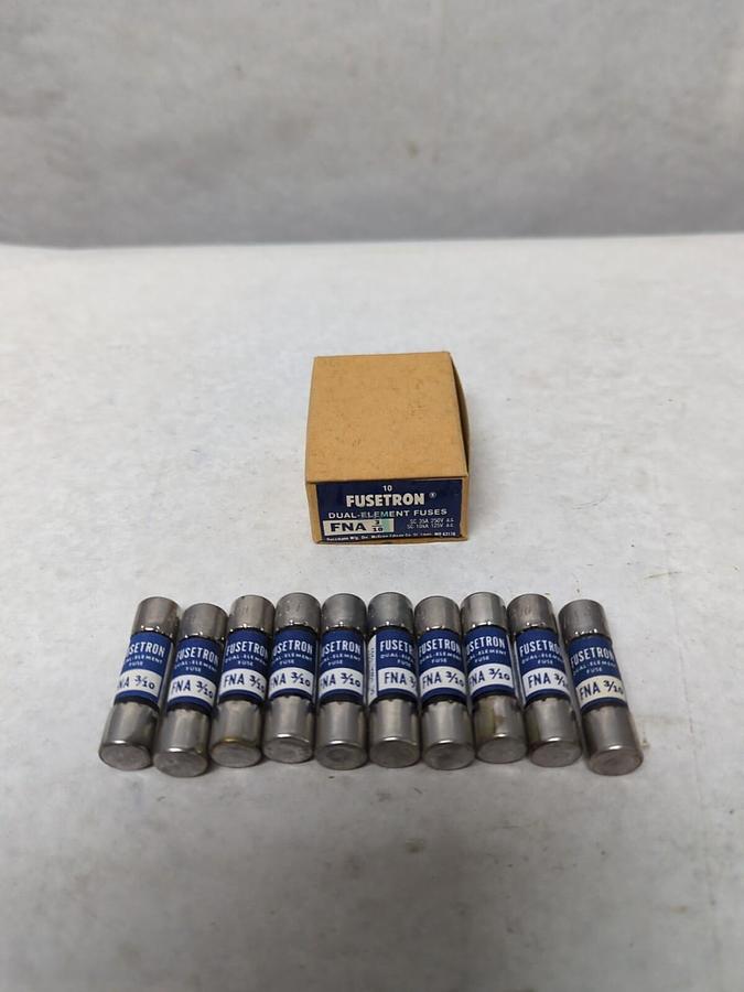 COOPER BUSSMANN,FNA 3/10,FUSETRON 3/10 AMP FUSES BOX OF 10 NOS