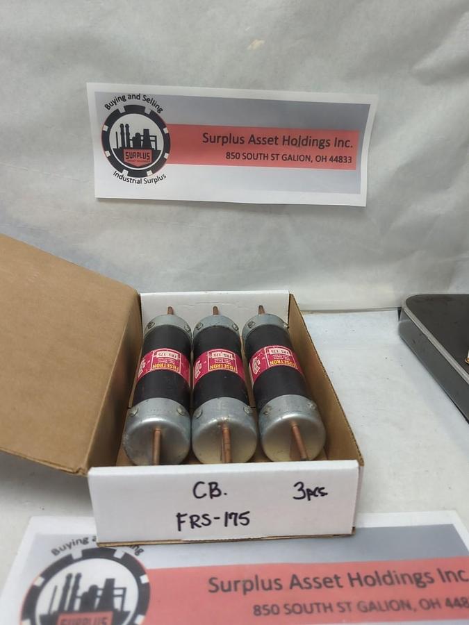 Used COOPER BUSSMANN,FRS-175,FUSETRON 175 AMP FUSE LOT OF 3 PRE-OWNED