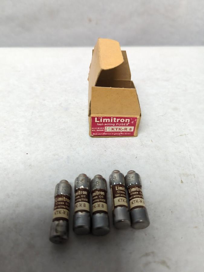COOPER BUSSMANN,KTK-R8,LIMITRON 8 AMP FUSES BOX OF 5 NOS