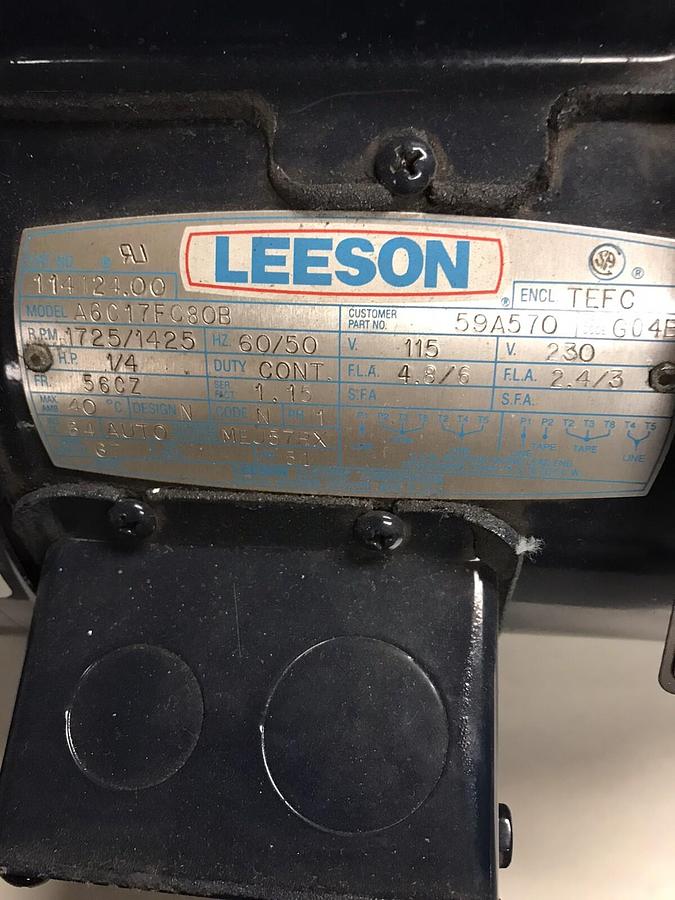 Scot,3082K101,Pump Leeson Motor 1/4HP 1725/1425RPM 115/230V Fr56CZ
