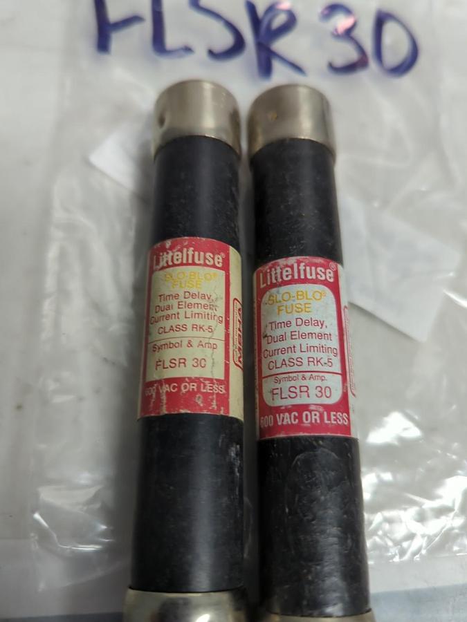 Used LITTELFUSE,FLSR 30,SLO-BLO 30 AMP FUSE LOT OF 2 PRE-OWNED