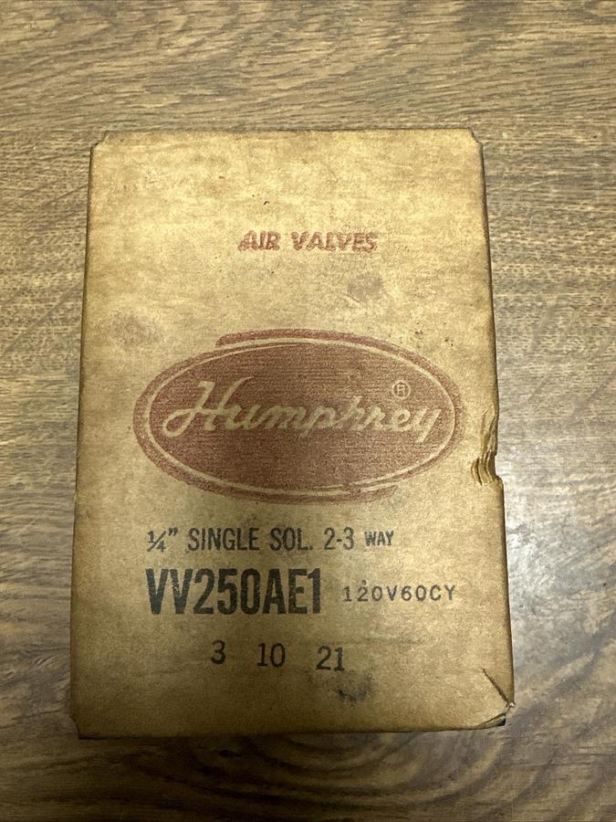 Used Humphrey,VV250AE1,1/4" Single Solenoid Valve 3-10-21