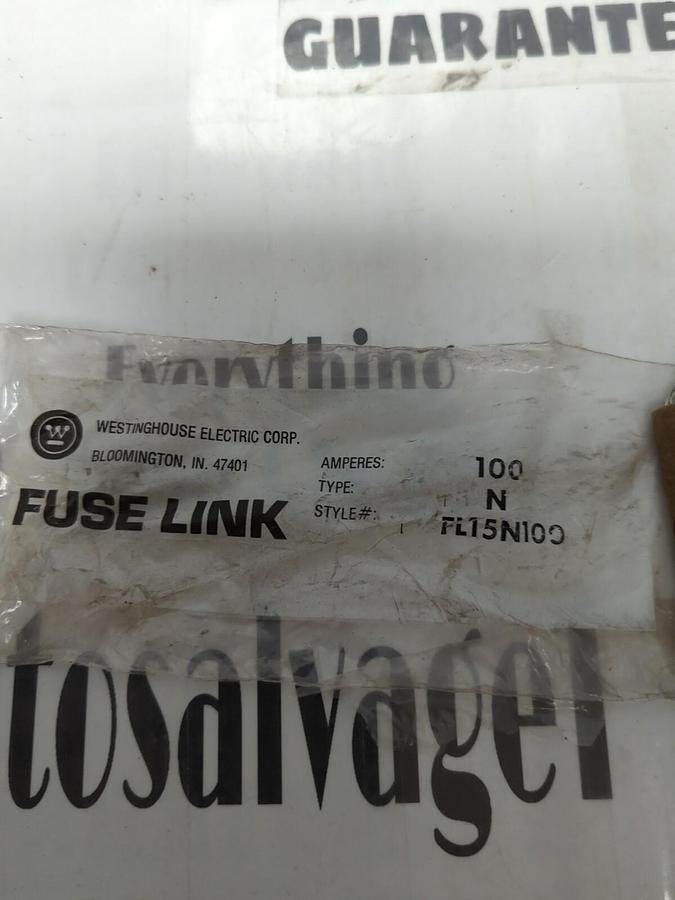 WESTINGHOUSE,TYPE: N STYLE: FL15N100,FUSE LINK NOS