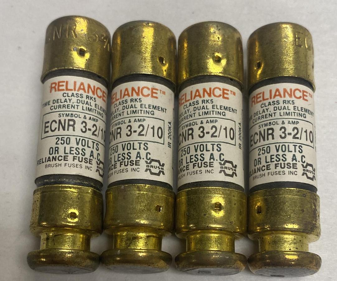 Reliance,ECNR 3-2/10,Fuse Lot Of 4 NOS