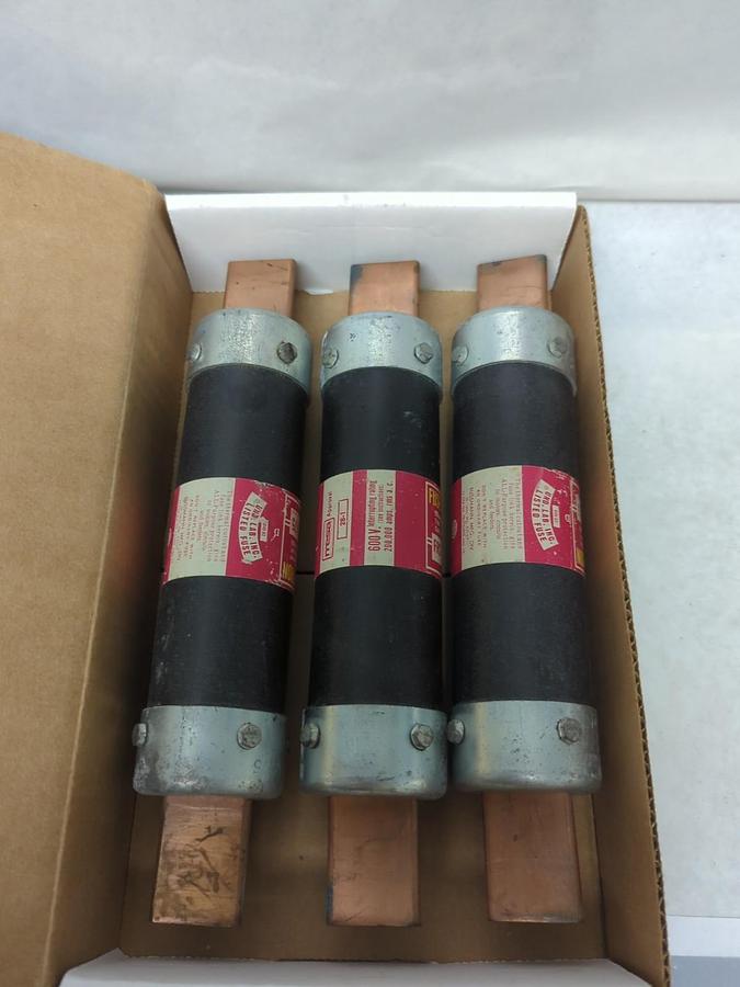 Used COOPER BUSSMANN,FRS-175,FUSETRON 175 AMP FUSE LOT OF 3 PRE-OWNED