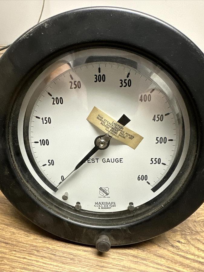Ashcroft,A.I.S.I 316,Maxisafe Test Gauge 0-600 PSIG