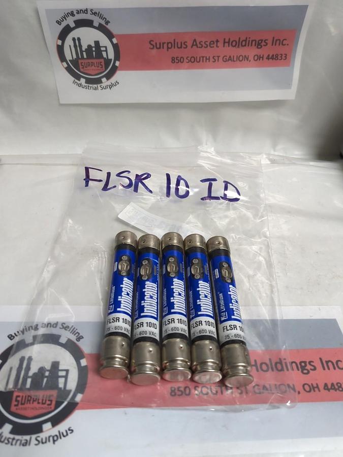 Used LITTELFUSE,FLSR10ID,INDICATOR 10 AMP FUSE LOT OF 5 PRE-OWNED