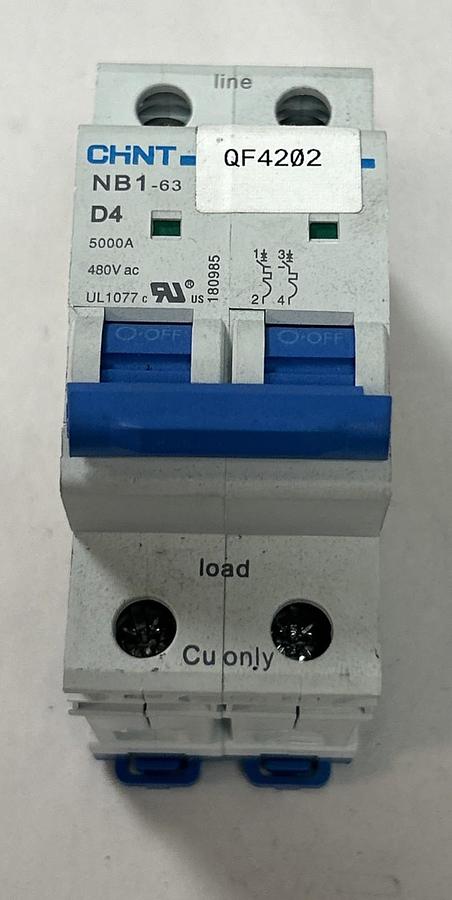 Used CHINT,NB1-63-D4-2P,CIRCUIT BREAKER 5000 AMP 480VAC 2P