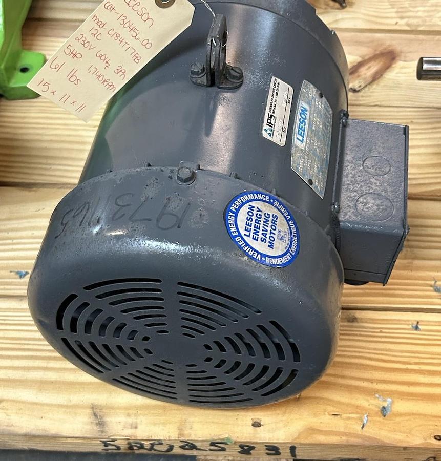 Used LEESEON,C184T17FB12C,MOTOR 5HP 1740RPM 208-230V F184T FRAME REFURBISHED