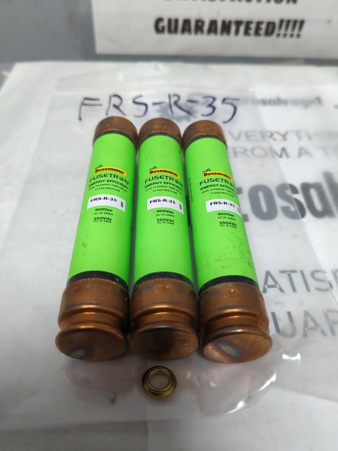 COOPER BUSSMANN,FRS-R-35,FUSETRON 35 AMP FUSE LOT OF 3 NOS