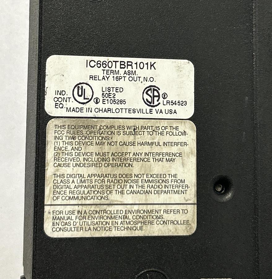 Used GE FANUC,IC660TBR101K,GENIUS BLOCK TERMINAL ASSEMBLY