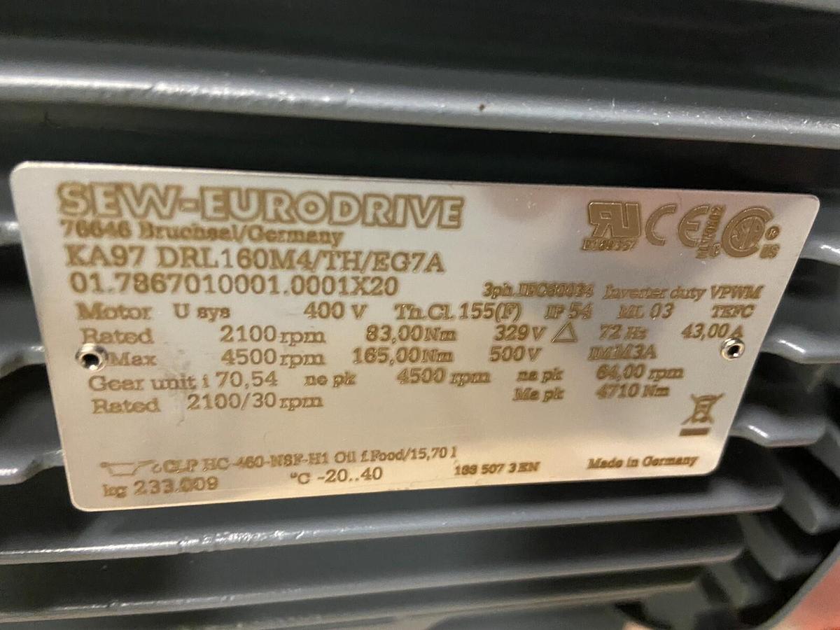 Sew Eurodrive,KA97-DRL160M4/TH/EG7A, Gearmotor 2100/30RPM