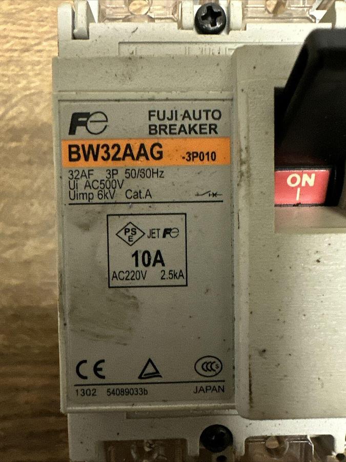 Used Fuji Electric,BW32AAG-3P010,Auto Breaker