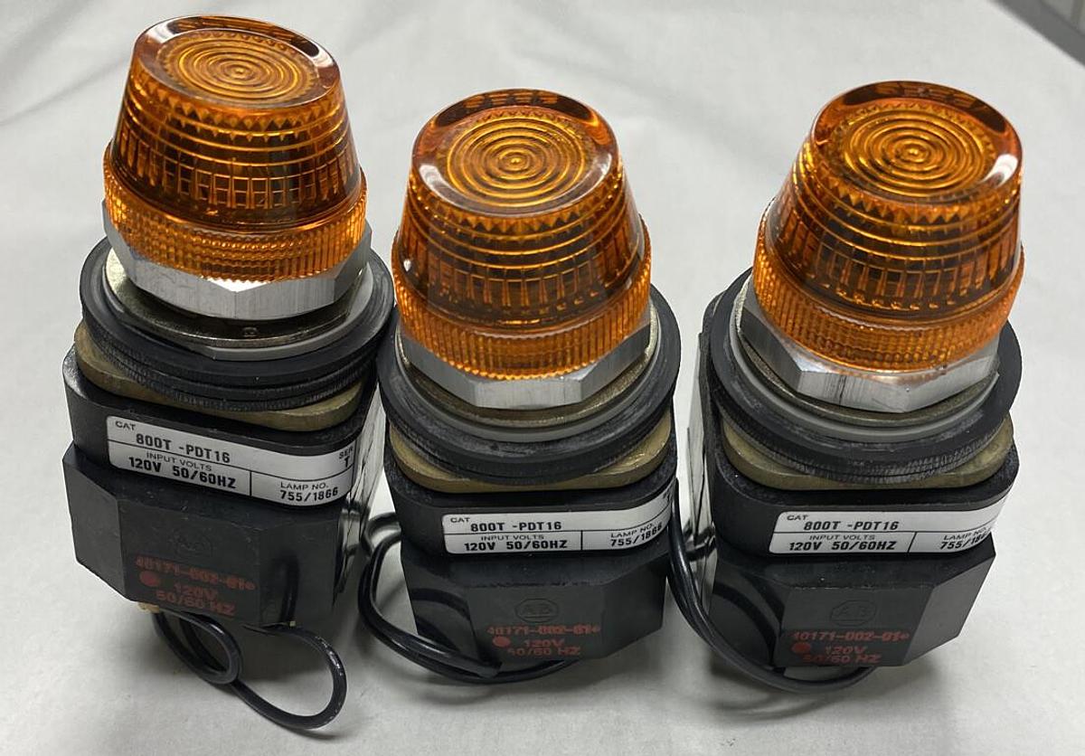 Allen-Bradley,800T-PDT16,Pilot Light W/ 800T-N296 Relay Module Lot of 3