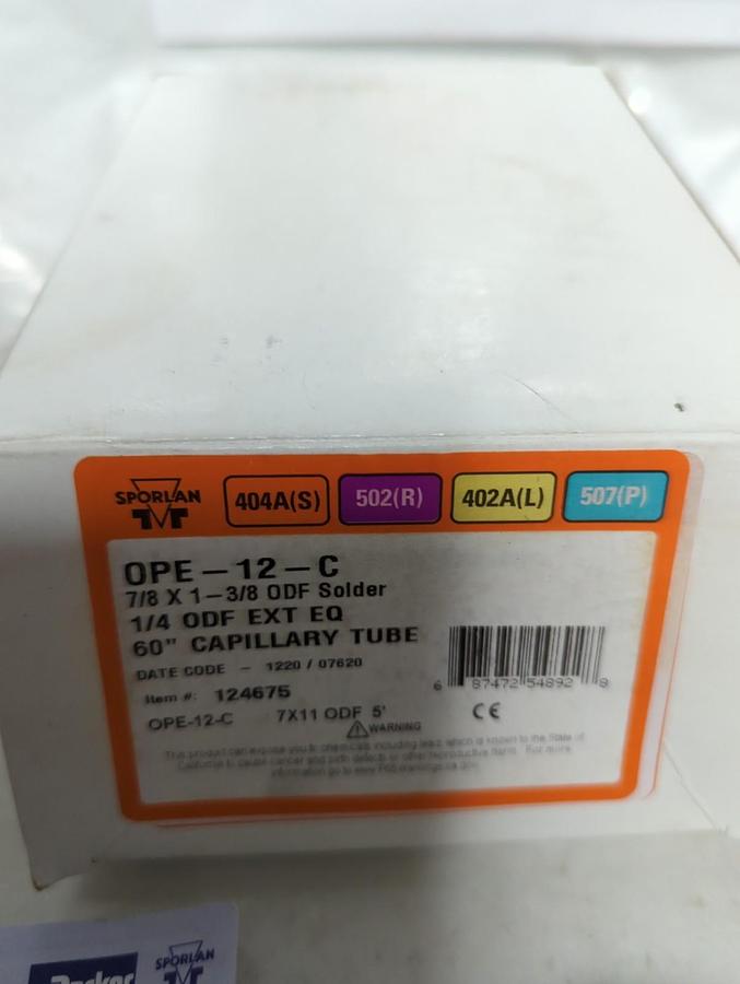 SPORLAN,OPE-12-C,THERMAL EXPANSION VALVE 7X11 ODF 5 FT NOS