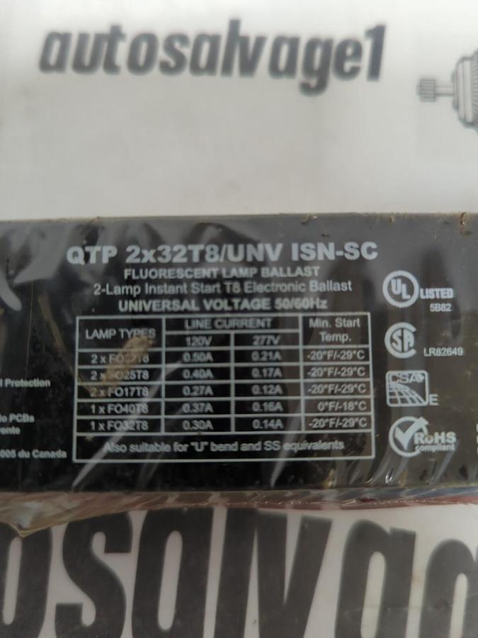 SLYVANIA,QTP 2X32T8/UNV ISN-SC,FLUORESCENT LAMP BALLAST NOS