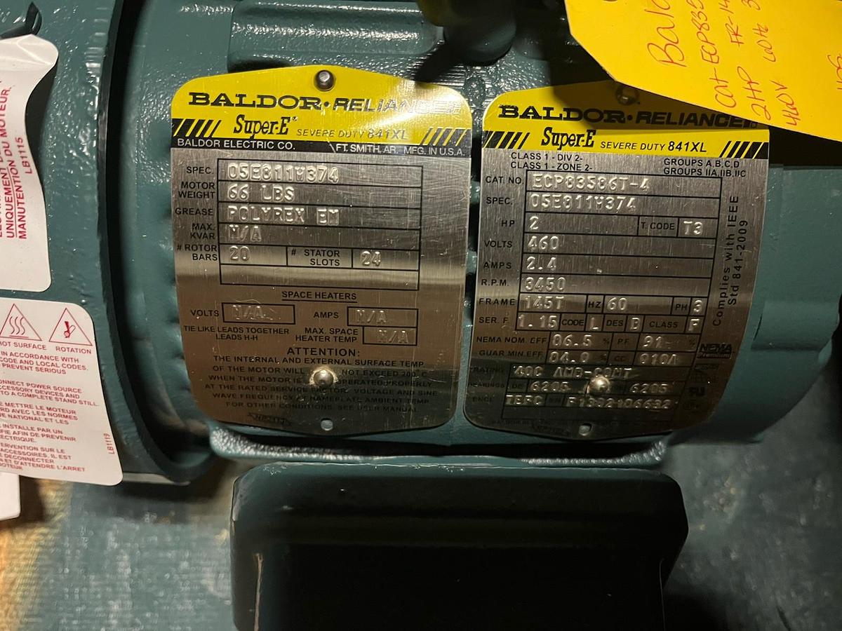BALDOR,ECP83586T-4,SUPER E SEVERE DUTY 841XL MOTOR 2HP 460V 145T