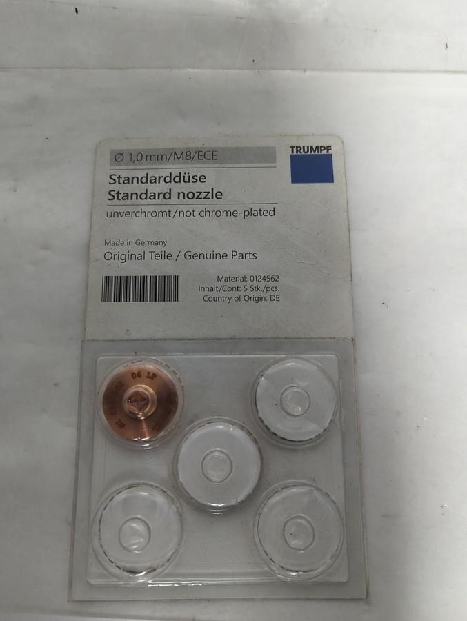 TRUMPF,0124562,CHROME PLATED LASER MACHINE NOZZLE 1.0MM/M8/ECE NOS