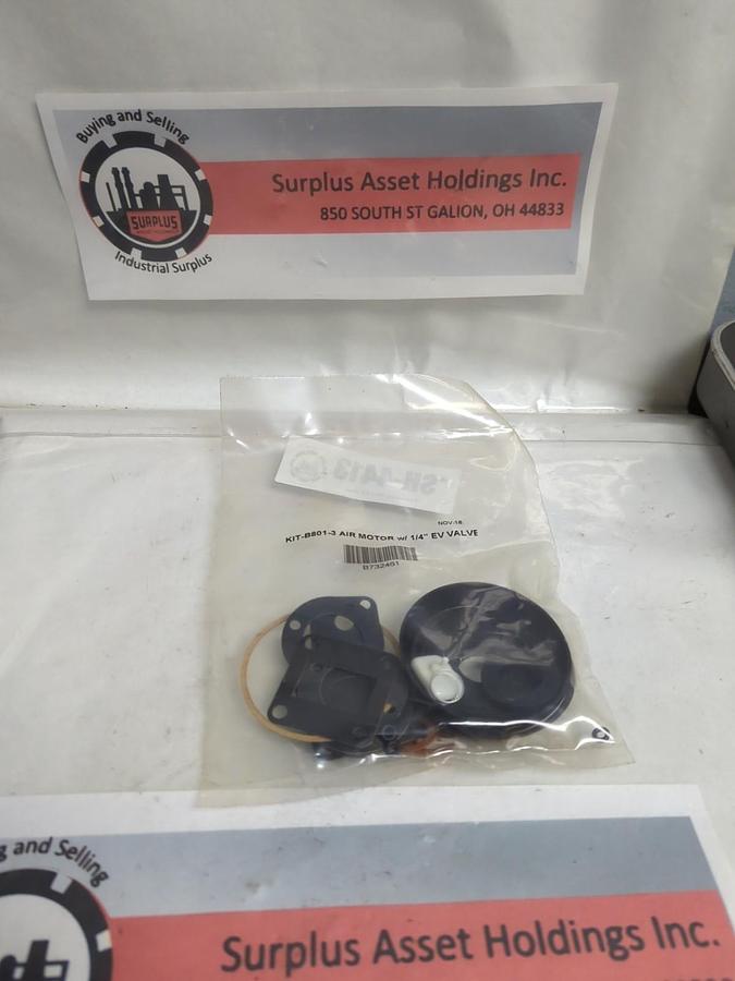 PARKER BELLOWS,B801-3,AIR MOTOR W/1/4 INCH EV VALVE KIT NOS