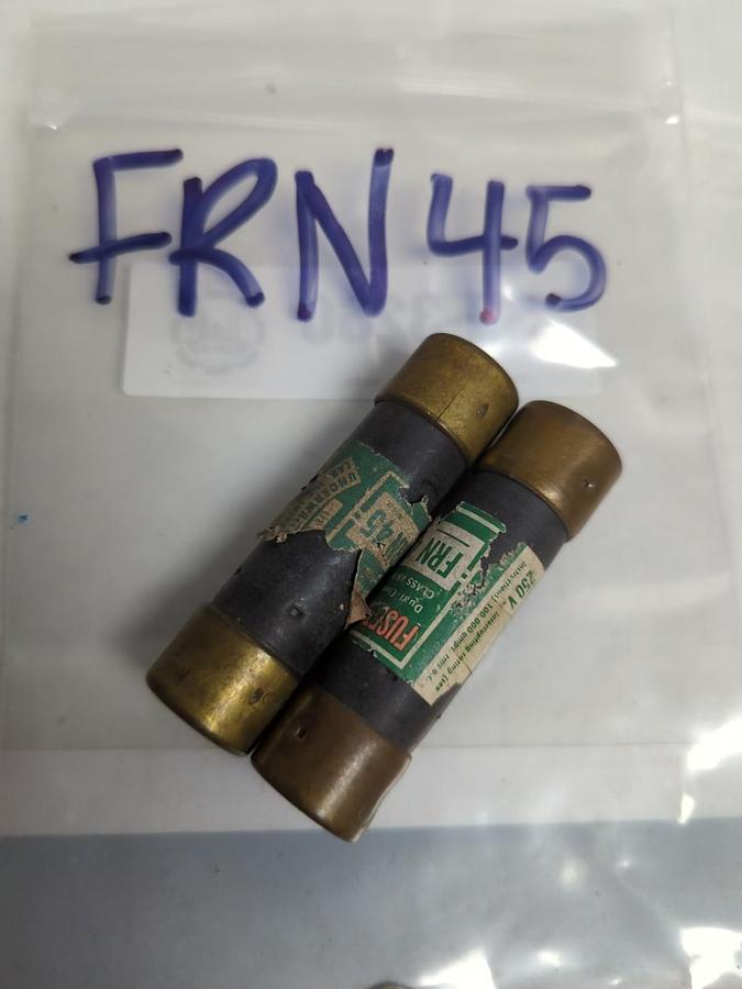 Used COOPER BUSSMANN,FRN-45,FUSETRON 45 AMP FUSE LOT OF 2 PRE-OWNED