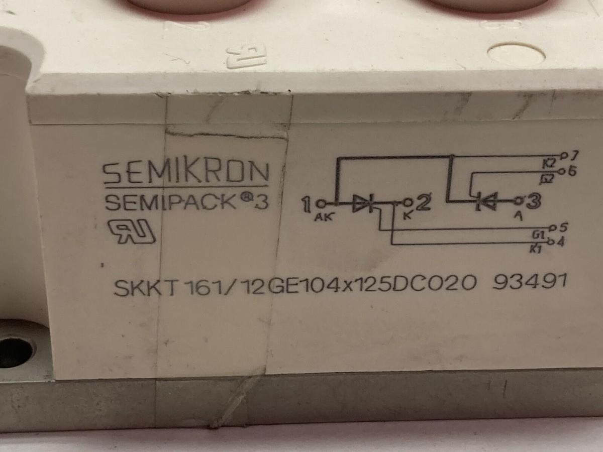 Used Semikron,SKKT161/12GE104X125DC020,Semipack 3 Thyristor Module