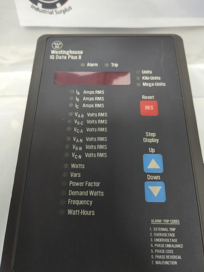 Used WESTINGHOUSE,2D78522,IQ DATA PLUS II DIGITAL METER WITH POWER SUPPLY/ANALYZER