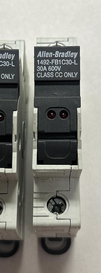 Used ALLEN BRADLEY,1492-FB1C30-L,FUSE HOLDER LOT OF 5