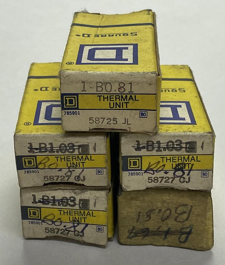 SQUARE D,B0.81,THERMAL OVERLOAD HEATER ELEMENT LOT OF 5 NOS