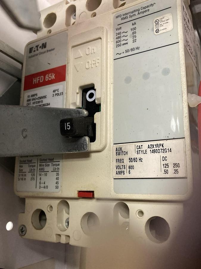 Used Cutler Hammer,Size 1,12 INCH MCC Starter Breaker Feeder Bucket 480V 15A