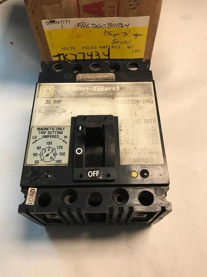 Square D,FAL2603013M,MAG GARD Circuit Breaker 30AMP 600V 2 Pole