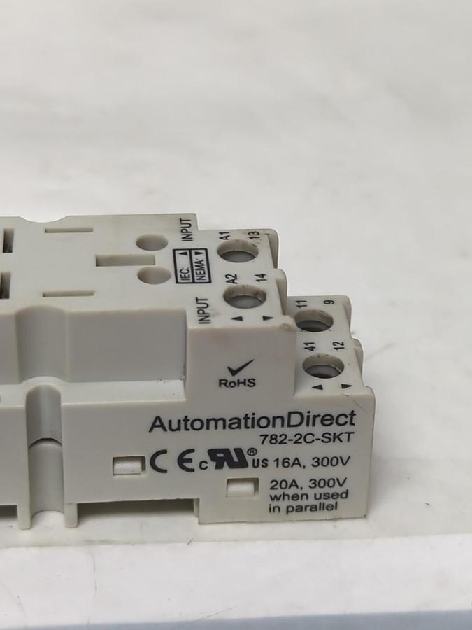Used AUTOMATION DIRECT,782-2C-SKT,RELAY SOCKET 20 AMP 300 VOLT PRE-OWNED