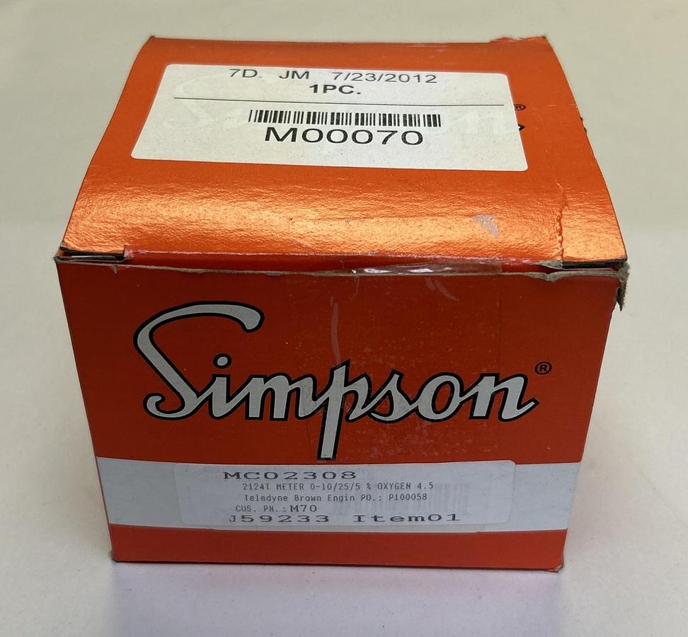 SIMPSON,M70,PPM OXYGEN PANEL METER 0-10 NOS