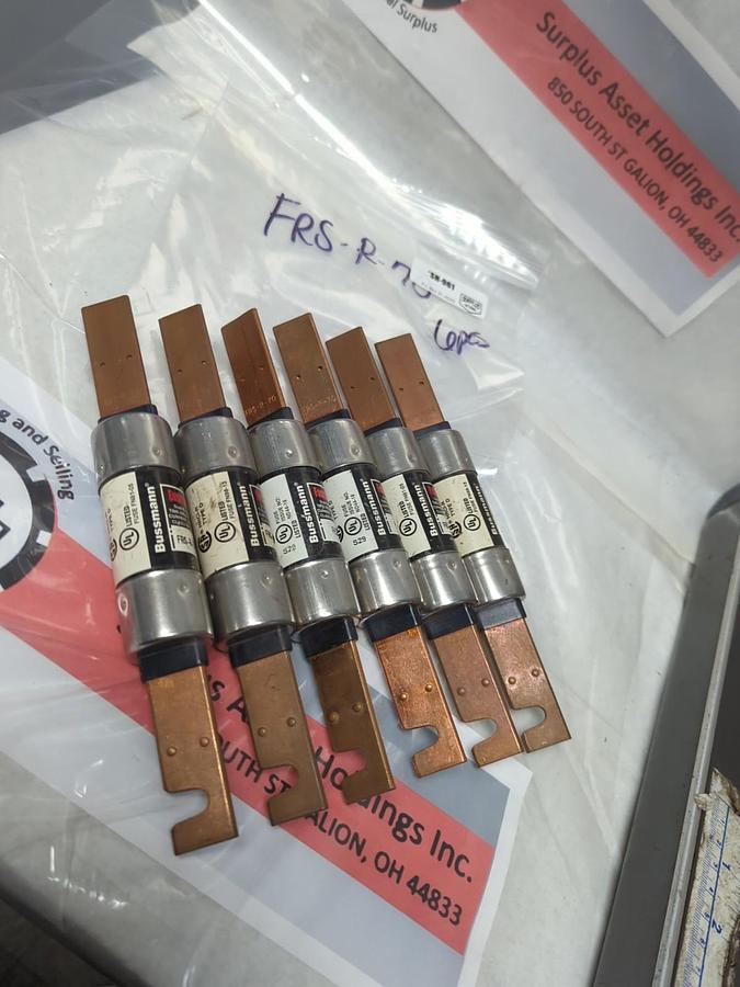 Used COOPER BUSSMANN,FRS-R-70,FUSETRON 70 AMP FUSE LOT OF 6 PRE-OWNED