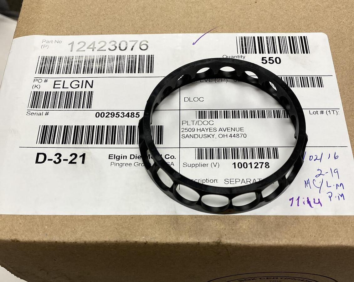 Used Elgin Die Mold Co,12423076,Separator D-3-21 NOS SEALED 550 PC BOX